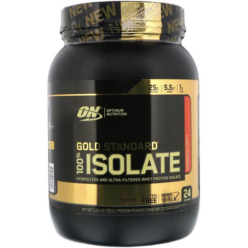 Optimum Nutrition, Gold Standard, 100% Isolate, Strawberry Cream, 1.58 lb (720 g) Review