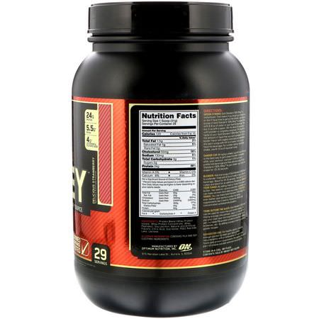 Vassleprotein, Idrottsnäring: Optimum Nutrition, Gold Standard, 100% Whey, Delicious Strawberry, 2 lb (909 g)