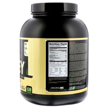 Vassleprotein, Idrottsnäring: Optimum Nutrition, Gold Standard, 100% Whey, Naturally Flavored, Vanilla, 4.8 lbs (2.18 kg)