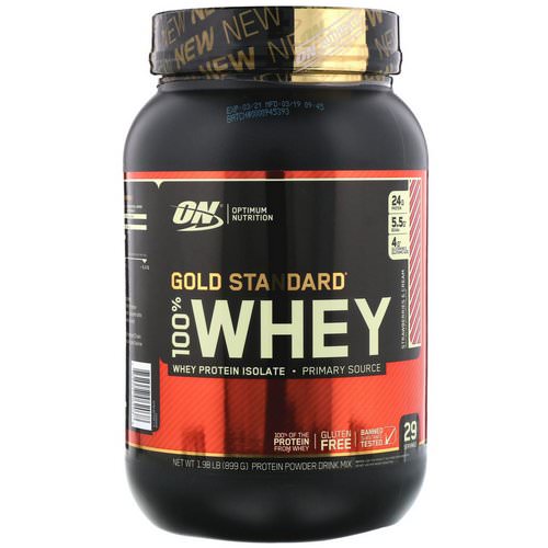 Optimum Nutrition, Gold Standard, 100% Whey, Strawberries & Cream, 1.98 lb (899 g) Review