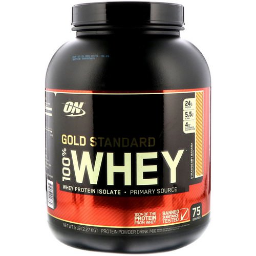 Optimum Nutrition, Gold Standard, 100% Whey, Strawberry Banana, 5 lbs (2.27 kg) Review