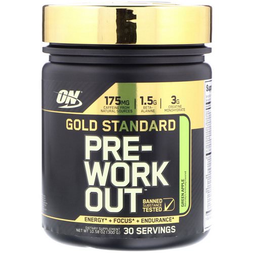 Optimum Nutrition, Gold Standard, Pre-Workout, Green Apple, 10.58 oz (300 g) Review