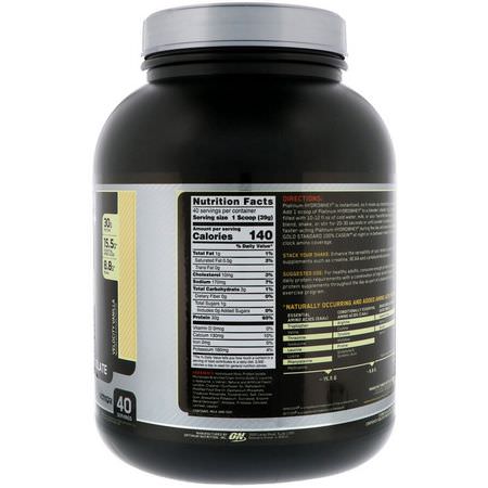 Vassleproteinhydrolysat, Vassleprotein, Idrottsnäring: Optimum Nutrition, Platinum Hydro Whey, Velocity Vanilla, 3.5 lbs (1.59 kg)