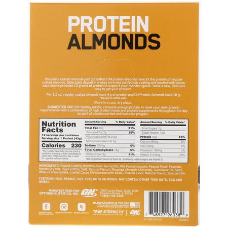 Optimum Nutrition Protein Snacks Almonds - Mandel, Frön, Nötter, Protein Mellanmål