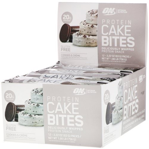 Optimum Nutrition, Protein Cake Bites, Cookies & Cream, 12 Bars, 2.22 oz (63 g) Each Review
