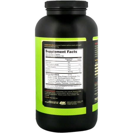 Aminosyror, Kosttillskott: Optimum Nutrition, Superior Amino 2222 Tabs, 320 Tablets