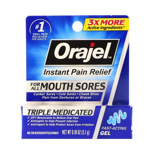 Orajel, Triple Medicated, Instant Pain Relief, For All Mouth Sores, 0.18 oz (5.1 g) Review