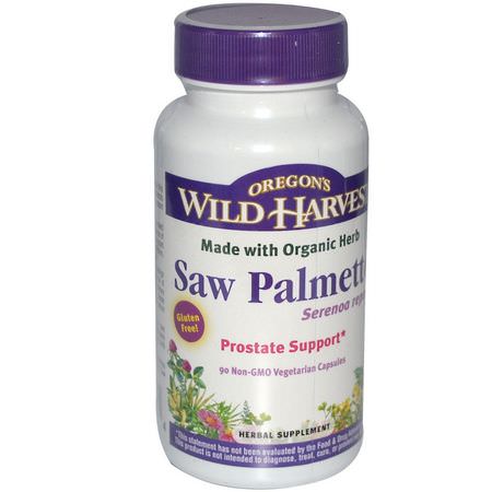 Sågpalmetto, Homeopati, Örter: Oregon's Wild Harvest, Saw Palmetto, 90 Vegetarian Capsules