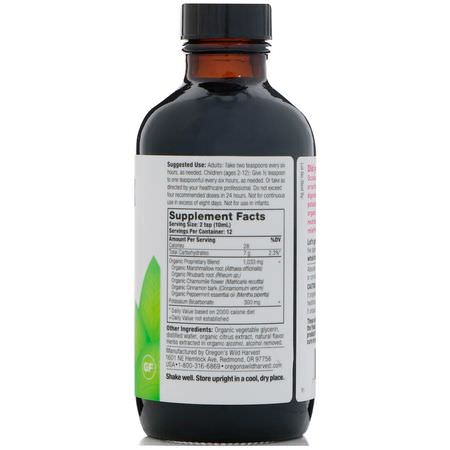 Matsmältning, Kosttillskott, Örter, Homeopati: Oregon's Wild Harvest, Stomach Soother, Peppermint, 4 fl oz (118 ml)