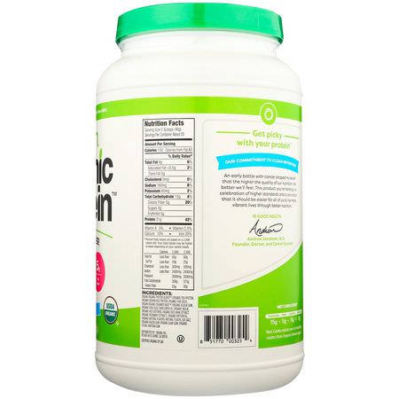 Växtbaserat, Växtbaserat Protein, Idrottsnäring: Orgain, Organic Protein Powder, Plant Based, Vanilla Bean, 2.03 lbs (920 g)