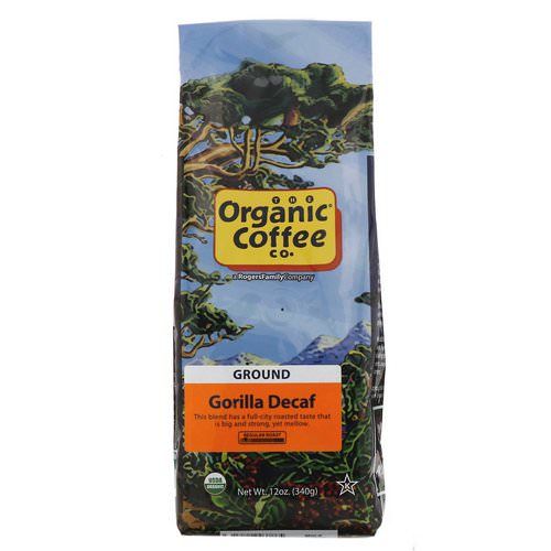 Organic Coffee Co, Gorilla Decaf, Ground, 12 oz (340 g) Review
