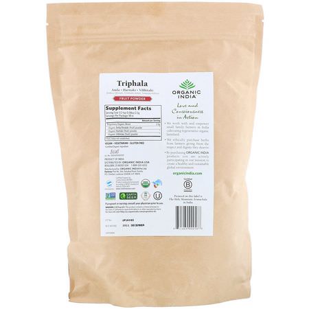 Triphala, Homeopati, Örter: Organic India, Triphala, Fruit Powder, 16 oz (454 g)