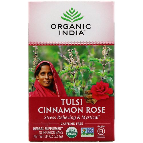 Organic India, Tulsi Tea, Cinnamon Rose, Caffeine-Free, 18 Infusion Bags, 1.14 oz (32.4 g) Review