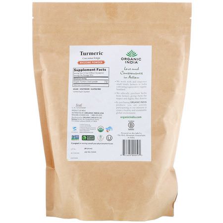Curcumin, Gurkmeja, Antioxidanter, Kosttillskott: Organic India, Turmeric Rhizome Powder, 16 oz (454 g)