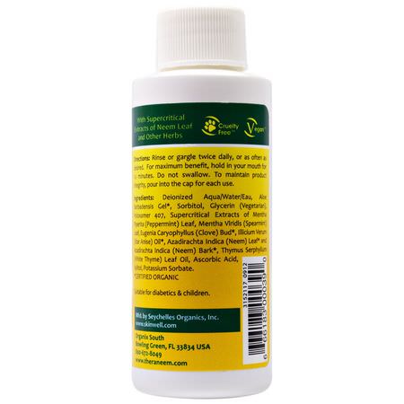 Spray, Skölj, Munvatten, Munvård: Organix South, TheraNeem Naturals, Herbal Mint Therape, Neem Mouthwash, 2 fl oz (60 ml)