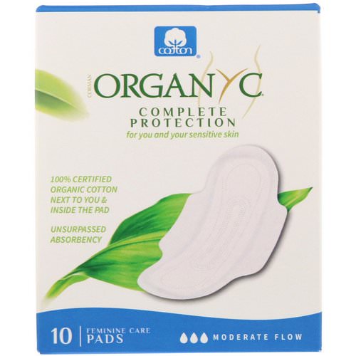 Organyc, Organic Cotton Pads, Moderate Flow, 10 Pads Review