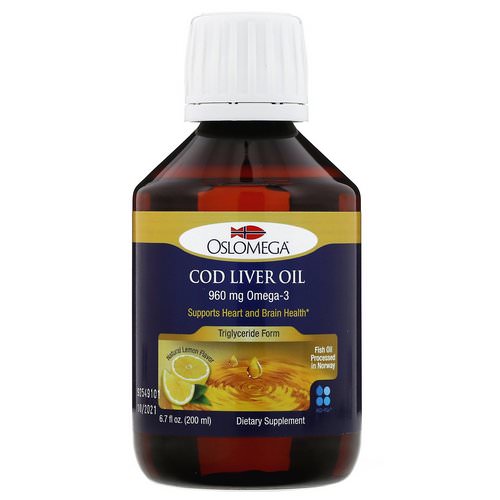 Oslomega, Norwegian Cod Liver Oil, Natural Lemon Flavor, 960 mg, 6.7 fl oz (200 ml) Review
