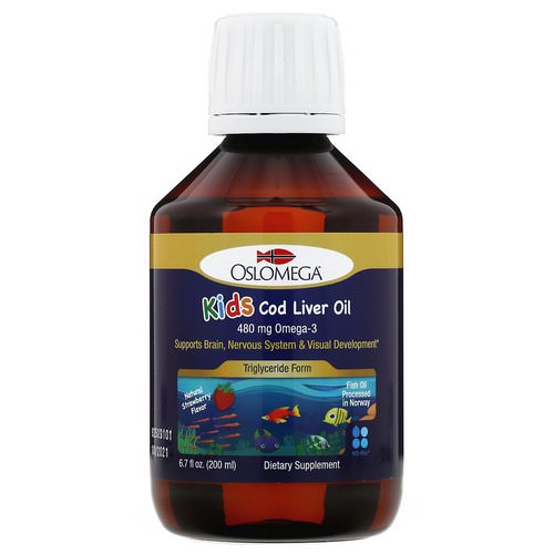 Oslomega, Norwegian Kid's Cod Liver Oil, Natural Strawberry Flavor, 480 mg, 6.7 fl oz (200 ml) Review