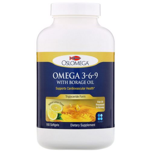 Oslomega, Norwegian Omega 3-6-9 with Borage Oil, Lemon Flavor, 180 Softgels Review