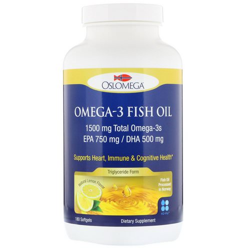 Oslomega, Norwegian Omega-3 Fish Oil, Lemon Flavor, 180 Softgels Review