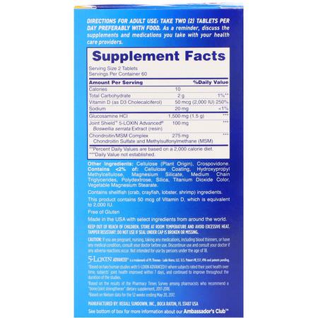 Glukosaminkondroitin, Led, Ben, Kosttillskott: Osteo Bi-Flex, Joint Health, Triple Strength + Vitamin D, 120 Coated Tablets