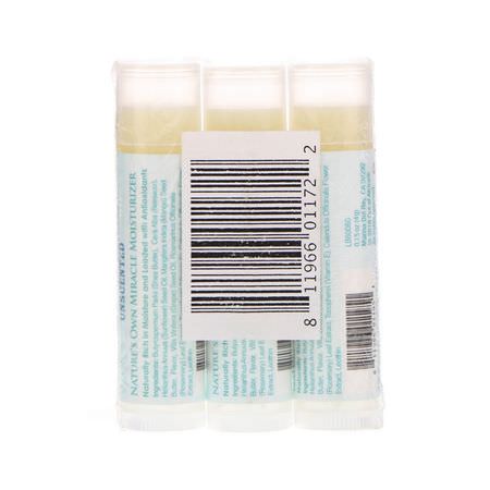 Läppbalsam, Läppvård, Bad: Out of Africa, Pure Shea Butter Lip Balm, Unscented, 3 Pack, 0.15 oz (4 g) Each