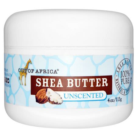 Eksem, Hudbehandling, Kroppssmör, Bad: Out of Africa, Raw Shea Butter, Unscented, 4 oz (113 g)