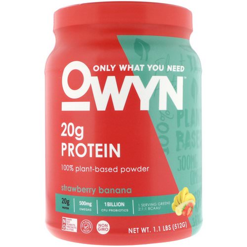 OWYN, Protein, 100% Plant-Based Powder, Strawberry Banana, 1.1 lbs (512 g) Review