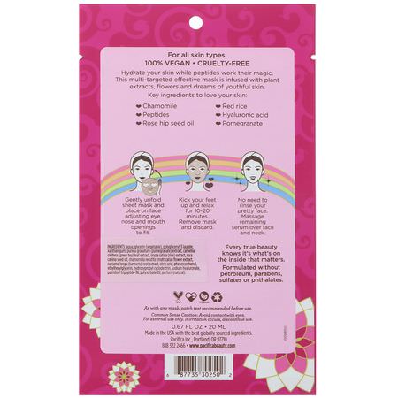 Hydrating Masks, Peels, Face Masks, Beauty: Pacifica, Disobey Time, Rose & Peptide Facial Mask, 1 Mask, 0.67 fl oz (20 ml)