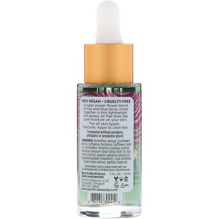 Ansiktsoljor, Krämer, Ansiktsfuktare, Skönhet: Pacifica, Super Flower, Rapid Response Face Oil, 1 fl oz (29 ml)