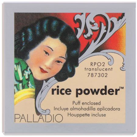 Löst Pulver, Ansikte, Smink, Skönhet: Palladio, Rice Powder, Translucent, 0.60 oz (17 g)