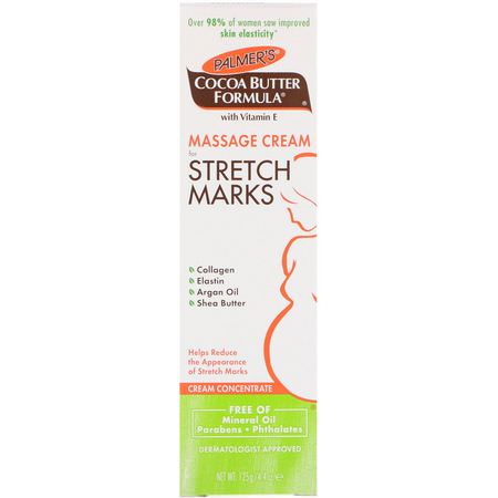 Ärr, Stretchmärken, Moderskap, Mammor: Palmer's, Cocoa Butter Formula, Massage Cream for Stretch Marks, 4.4 oz (125 g)