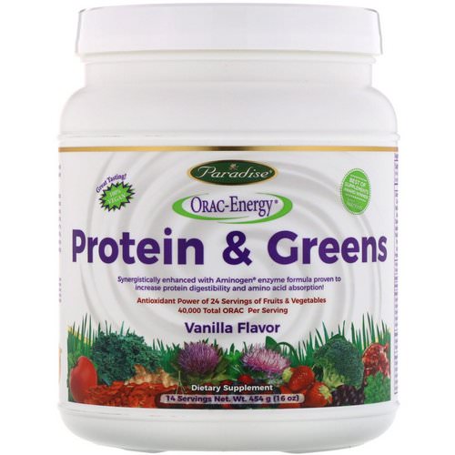 Paradise Herbs, ORAC Energy, Protein & Greens, Vanilla Flavor, 16 oz (454 g) Review
