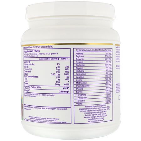 Ärtprotein, Växtbaserat Protein, Sportnäring: Paradise Herbs, Pea Protein, Unflavored, 16 oz (454 g)