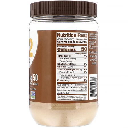 Jordnötssmör, Konserver, Pålägg, Knappar: PB2 Foods, PB2, Peanut Powder With Cocoa, 16 oz (453.6 g)