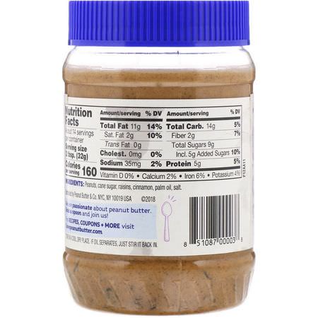 Sparar, Sprider, Knappar: Peanut Butter & Co, Cinnamon Raisin Swirl, Peanut Butter Blended with Cinnamon and Raisins, 16 oz (454 g)