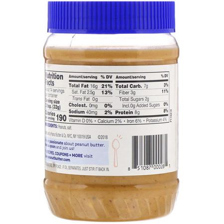 Sparar, Sprider, Knappar: Peanut Butter & Co, Old Fashioned Crunchy, 100% Natural Crunchy Peanut Butter, 16 oz (454 g)