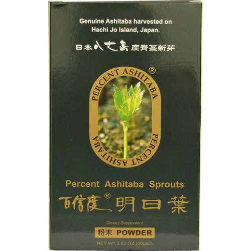 Percent Ashitaba, Ashitaba Sprouts Powder, 2 Packets 1.76 oz (50 g) Each Review