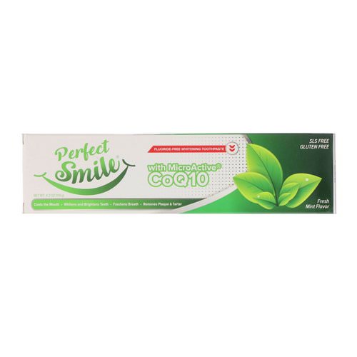 Perfect Smile, Fluoride-Free Whitening Toothpaste With MicroActive CoQ10, Fresh Mint, 4.2 oz (119 g) Review