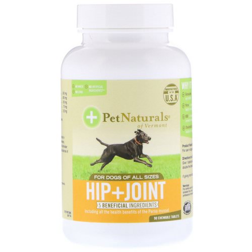 Pet Naturals of Vermont, Hip + Joint, For Dogs of All Sizes, 90 Chewable Tablets Review
