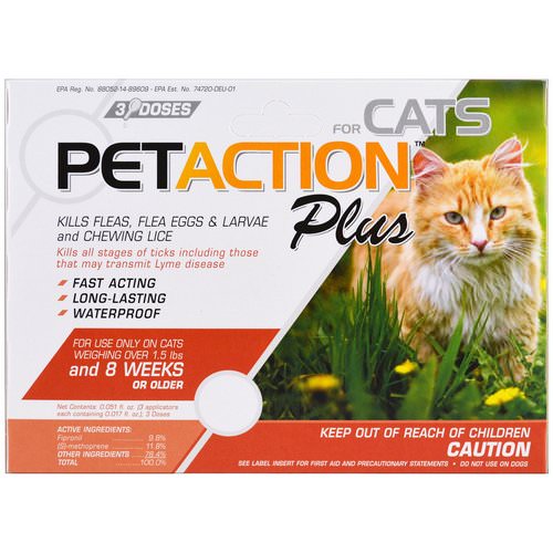 PetAction Plus, For Cats, 3 Doses - 0.017 fl oz Each Review