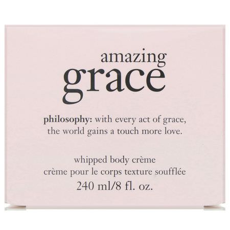 Grädde, Kroppssmör, Kroppsfuktighetskrem, Bad: Philosophy, Amazing Grace, Whipped Body Creme, 8 fl oz (240 ml)