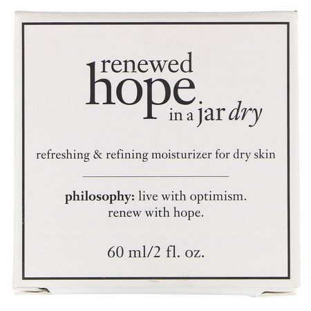 Face Moisturizer, Hudvård: Philosophy, Renewed Hope in a Jar, Dry Refreshing & Refining Moisturizer, 2 fl oz (60 ml)