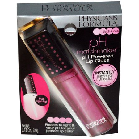 Läppglans, Läppar, Makeup, Skönhet: Physicians Formula, pH Matchmaker, pH Powered Lip Gloss, Light Pink, 0.13 oz (3.9 g)