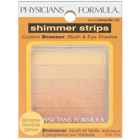 Blush, Cheeks, Makeup Palettes, Makeup: Physicians Formula, Shimmer Strips, Vegas Strip/Light Bronzer, 0.3 oz (8.5 g)