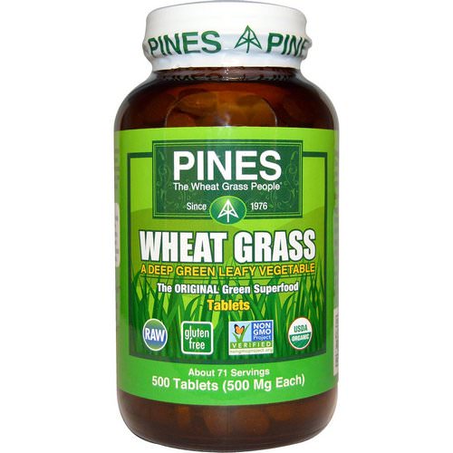 Pines International, Organic, Wheat Grass, 500 mg, 500 Tablets Review