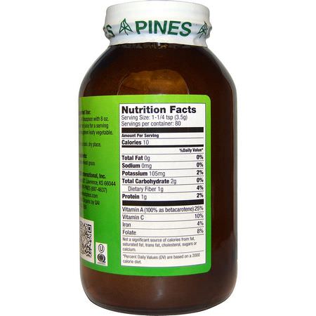 Vetegräs, Superfoods, Green, Supplements: Pines International, Wheat Grass Powder, 10 oz (280 g)