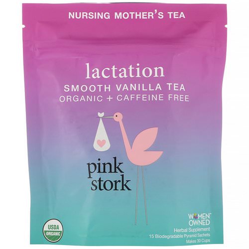 Pink Stork, Lactation, Nursing Mother's Tea, Smooth Vanilla, Caffeine Free, 15 Biodegradable Pyramid Sachets Review