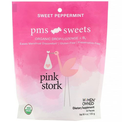 Pink Stork, PMS Sweets, Organic Drop/Lozenge + B6, Sweet Peppermint, 30 Pieces, 4 oz (120 g) Review