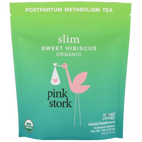 Pink Stork, Slim, Postpartum Metabolism Tea, Sweet Hibiscus, 15 Pyramid Sachets, 1.32 oz (37.5 g) Review